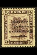 1922  25c Deep Dull Purple With SHORT "I" IN EXHIBITION Variety, SG 57a, Very Fine Used With The Variety Clear. For More - Brunei (...-1984)