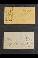 1841-1873 "PAID" MAIL  Collection Of Stampless Covers And Entire Letters All Bearing "PAID" Markings. Note "PAID" Handst - Other & Unclassified