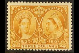 1897  $3 Bistre "Jubilee", SG 138, Unitrade 63, Fine Mint With A Tiny, Single Perf Thin For More Images, Please Visit Ht - Autres & Non Classés