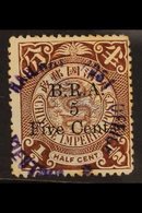 BRITISH RAILWAY ADMINISTRATION  1901 5c On ½c Brown Dragon Type Overprinted With "B.R.A. / 5/ Five Cents", SG BR133, Use - Other & Unclassified