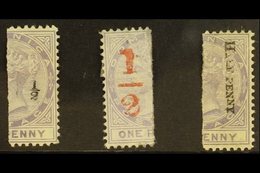 1882-83  Vertically Bisected Set, SG 10/12, Fine Mint (3 Bisects) For More Images, Please Visit Http://www.sandafayre.co - Dominica (...-1978)