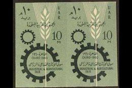 1960  10m Industrial And Agricultural Fair IMPERFORATE PAIR (as SG 633), Chalhoub C237a, Never Hinged Mint. 100 Printed  - Autres & Non Classés