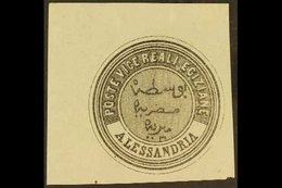 INTERPOSTAL SEAL PROOF.  Type IV (1868) Alessandria Circular Seal Impression In Black On A Large Square White Wove Paper - Sonstige & Ohne Zuordnung