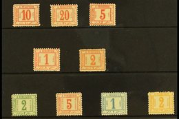 POSTAGE DUES  1884-1888 All Different Mint Collection On A Stock Card. Includes 1884 10pa, 20pa (unused) And 5pi, 1886-8 - Altri & Non Classificati