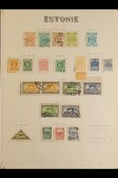 1918-1940 INTERESTING COLLECTION  On Pages, Mint & Used Mostly All Different Stamps, Includes 1918 15k Perf 11½ Mint, 19 - Estonie
