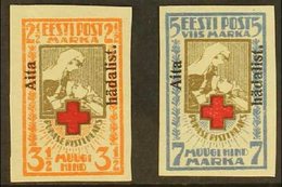 1923  Red Cross "Aita Hadalist" Opt'd Imperf Set, Mi 46B/47B, Very Fine Mint (2)       For More Images, Please Visit Htt - Estland