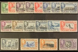 1938-50  Pictorials Complete Set, SG 146/63, Never Hinged Mint. Scarce In This Condition (18 Stamps) For More Images, Pl - Falklandinseln