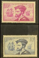 1934  Jacques Cartier Pair, Yv 296/7, Very Fine NHM. (2 Stamps) For More Images, Please Visit Http://www.sandafayre.com/ - Other & Unclassified
