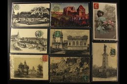 OLD PICTURE POSTCARDS  1904-16 Used Group Of Various Views Etc, All With Stamps On The Front Side. (8 Different Cards) F - Other & Unclassified