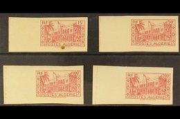 ALGERIA  1944 "Summer Palace" 15f, 50f, 100f And 200f (SG 206 Plus 208/210) As IMPERF COLOUR TRIALS Printed In Red On Gu - Sonstige & Ohne Zuordnung