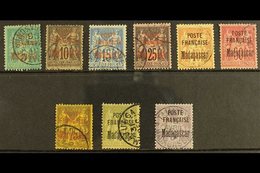 MADAGASCAR  1895 Overprinted Set To 5fr Complete, Yv 14/22, Very Fine Used. (9 Stamps) For More Images, Please Visit Htt - Other & Unclassified