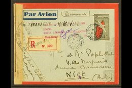 MADAGASCAR  1945 Registered 4.50f CENSOR COVER To Nice, France With Postage Due Cachet. Seldom Seen For More Images, Ple - Sonstige & Ohne Zuordnung