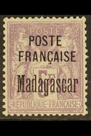 MADAGASCAR  1895 5f Mauve On Lilac Overprint (Yvert 22, SG 23), Fine Mint, Fresh. For More Images, Please Visit Http://w - Andere & Zonder Classificatie