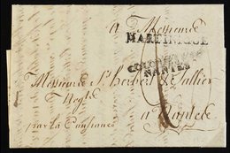 MARTINIQUE  1821 Entire From St Pierre To Nantes With Straight Line Marking "Martinique" Of The British Packet Agency An - Other & Unclassified