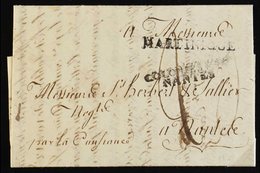 MARTINIQUE  1821 Entire From St Pierre To Nantes With Straight Line Marking "Martinique" Of The British Packet Agency An - Altri & Non Classificati