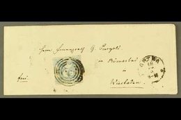 THURN AND TAXIS 1866  2 Sgr. Blue Coloured Roulettes, Mi. 49, On Neat Cover Gotha To Wiesbaden, Tied Target Cancel, Cds  - Andere & Zonder Classificatie