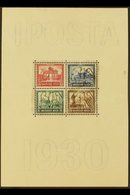 1930  IPOSTA Mini-sheet (Michel Block 1, SG MS464a), Mint, Toned Gum Showing Through, Light Wrinkle, Cat £600. For More  - Autres & Non Classés