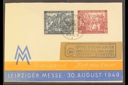 RUSSIAN ZONE  1949 Leipzig Fair Complete Set (Michel 240/41, SG R60/61) On Illustrated First Day Cover (missing Back Fla - Andere & Zonder Classificatie