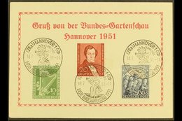 1950  Philharmonic Complete Set And 1951 20pf Lortzing (Michel 72/74) Superb Used On Special 1951 Hanover Garden Show Po - Andere & Zonder Classificatie