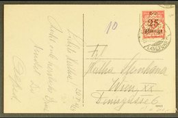 1924 (24 JAN)  Picture Post Card To Vienna Bearing 1923 25pf On 50m Red, Michel 184, Tied By "DANZIG / LANGFUHR" Cds Can - Other & Unclassified