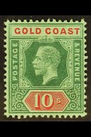 1913-21  10s Green And Red On Green, SG 83, Fine Mint.  For More Images, Please Visit Http://www.sandafayre.com/itemdeta - Côte D'Or (...-1957)