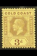 1913-21  KGV 3d Purple On Pale Yellow, Die II, SG 77e, Very Fine Mint. For More Images, Please Visit Http://www.sandafay - Côte D'Or (...-1957)
