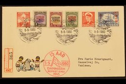 1945  "DANMARK BEFRIET" Overprints On 1 Ore, 5 Ore, And 7 Ore, SG 17/19, These On 1960 5th Anniversary Registered Cover  - Autres & Non Classés