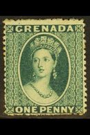 1873  1d Blue Green, Wmk Large Star, SG 11, Very Fine Mint With Crisp Impression. For More Images, Please Visit Http://w - Grenada (...-1974)