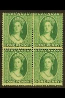 1875  1d Green, Wmk Large Star, SG 14, Superb Mint Og Block Of 4. Ex "Mayfair" Find. For More Images, Please Visit Http: - Grenada (...-1974)