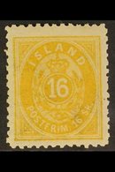 1873   16sk Yellow, Perf 12½x12½, Fac. 7, Very Fine Never Hinged Mint. For More Images, Please Visit Http://www.sandafay - Altri & Non Classificati