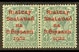 1922  4d Dollard Grey-green With Carmine Overprint, SG 6c, Fine Mint Horizontal Pair. For More Images, Please Visit Http - Autres & Non Classés