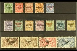 1922-23 IRISH FREE STATE.  KGV Definitive Overprinted Set, SG 52/66 Plus An Additional 2s6d Seahorse Pale Brown Shade (S - Other & Unclassified