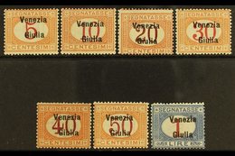VENEZIA GIULIA  POSTAGE DUES 1918 Overprint Set Complete, Sass S4, Very Fine Mint. Cat €1000 (£760) Rare Set. (7 Stamps) - Non Classés