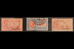 ERITREA  EXPRESS 1907-21 Set (Sass S. 50, SG E31, E34 & E53), Fine Used. (3 Stamps) For More Images, Please Visit Http:/ - Andere & Zonder Classificatie