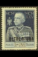 JUBALAND  1925-26 1L Blue Royal Jubilee Perf 13½ With "OLTRE GIUBA" Overprint (Sassone 22, SG 45A), Never Hinged Mint, G - Sonstige & Ohne Zuordnung
