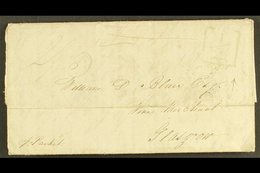 1834 JAMES BLAIR PLANTATION LETTER,  MOUNT ZION, ST ELIZABETH TO SCOTLAND, ADDITIONAL "½" MARK & KINGSTON CDS  (June) Le - Giamaica (...-1961)