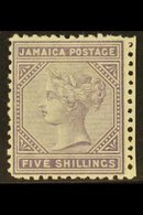 1875  5s Lilac, SG 15, Mint With Part Right Sheet Margin, Couple Of Shorter Perfs. For More Images, Please Visit Http:// - Jamaica (...-1961)