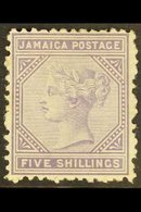 1875  5s Lilac, SG 15, Fine Mint.  For More Images, Please Visit Http://www.sandafayre.com/itemdetails.aspx?s=636036 - Jamaïque (...-1961)