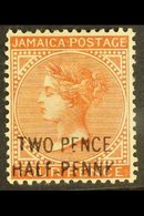 1890-91  2½d On 4d Red-brown, "PFNNY" And Broken "K" For "Y", SG 30ca, Fine Mint. For More Images, Please Visit Http://w - Giamaica (...-1961)