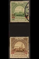 1952 OBLIGATORY TAX USED TOP VALUES.  500f On 500m Green & 1d On £1 Brown, SG T343/T344, Very Fine Cds Used (2 Stamps) F - Giordania