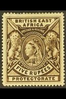 BRITISH EAST AFRICA  1897 5r Deep Sepia, SG 96, Mint , Some Thinning At Top. For More Images, Please Visit Http://www.sa - Vide