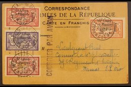 1924  Flown Card To Damascus Franked 1924 Air Set Complete (SG 54/7), Tied By Poste Aux Armees 606 20 - 1 25 Cds. Superb - Libanon