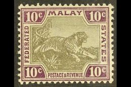 FEDERATED MALAY STATES  1900-01 10c Grey-brown And Purple, SG 20d, Very Fine Mint. For More Images, Please Visit Http:// - Autres & Non Classés