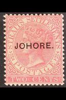 JOHORE  1884 2c Pale Rose Ovptd "Johore", Type 6 (with Stop), SG 6, Very Fine Well Centred Mint. For More Images, Please - Sonstige & Ohne Zuordnung