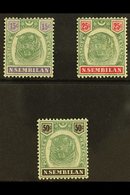 NEGRI SEMBILAN  1895 15c, 25c And 50c "Tigers", SG 11, 13, 14, Very Fine And Fresh Mint. (3 Stamps) For More Images, Ple - Autres & Non Classés