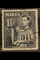 1938  1½d Slate Black, Variety "Broken Cross", SG 220ba, Very Fine Used. RPS Cert. For More Images, Please Visit Http:// - Malte (...-1964)