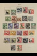 1938-48 FINE USED SELECTION  Useful Group With Varieties Including 1938 Set Incl 2d Scarlet With Flag And Extra Window V - Malta (...-1964)