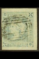 1859  2d Blue Lapriot Worn Impression (position 8), SG 39, Very Fine Used Light Oval Cancel & 4 Margins. Fresh & Attract - Maurice (...-1967)