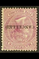 1863-72  5s Bright Mauve WATERMARK INVERTED Variety, SG 72w, Fine Unused No Gum With "CANCELLED" Overprint, Fresh & Scar - Mauritius (...-1967)