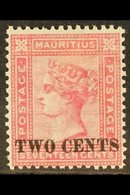 1891  2c On 17c Rose, SG 119, Very Fine Mint. Lovely Stamp. For More Images, Please Visit Http://www.sandafayre.com/item - Mauritius (...-1967)